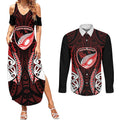Counties Manukau 2026 Rugby Custom Couples Matching Summer Maxi Dress and Long Sleeve Button Shirt NZ Maori Silver Fern