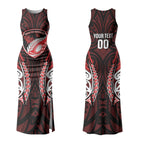 Counties Manukau 2026 Rugby Custom Couples Matching Tank Maxi Dress and Long Sleeve Button Shirt NZ Maori Silver Fern LT14