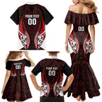 Counties Manukau 2026 Rugby Custom Family Matching Mermaid Dress and Hawaiian Shirt NZ Maori Silver Fern