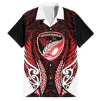 Counties Manukau 2026 Rugby Custom Family Matching Off The Shoulder Long Sleeve Dress and Hawaiian Shirt NZ Maori Silver Fern