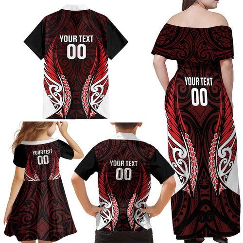 Counties Manukau 2026 Rugby Custom Family Matching Off Shoulder Maxi Dress and Hawaiian Shirt NZ Maori Silver Fern