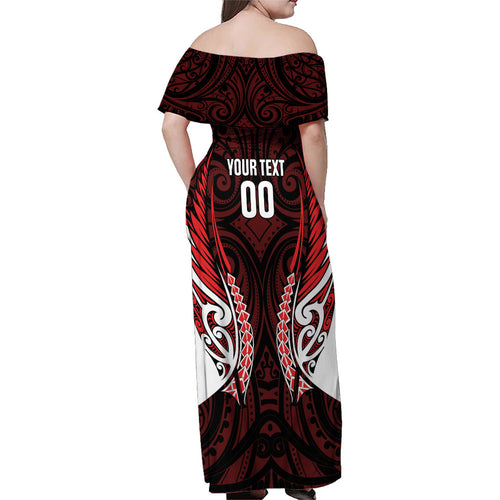 Counties Manukau 2026 Rugby Custom Family Matching Off Shoulder Maxi Dress and Hawaiian Shirt NZ Maori Silver Fern