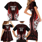 Counties Manukau 2026 Rugby Custom Family Matching Short Sleeve Bodycon Dress and Hawaiian Shirt NZ Maori Silver Fern