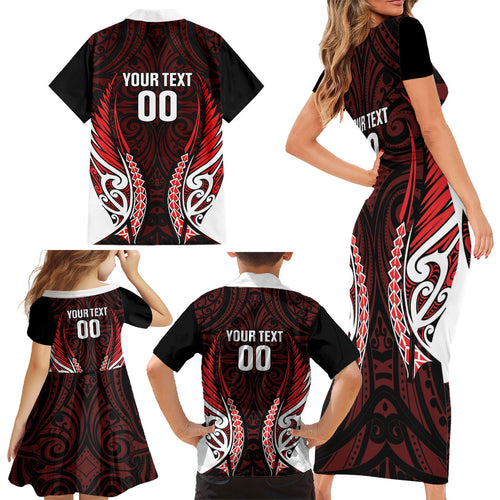Counties Manukau 2026 Rugby Custom Family Matching Short Sleeve Bodycon Dress and Hawaiian Shirt NZ Maori Silver Fern