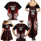 Counties Manukau 2026 Rugby Custom Family Matching Summer Maxi Dress and Hawaiian Shirt NZ Maori Silver Fern
