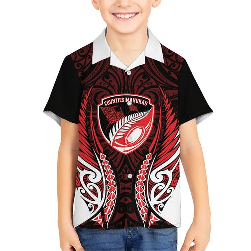 Counties Manukau 2026 Rugby Custom Family Matching Summer Maxi Dress and Hawaiian Shirt NZ Maori Silver Fern