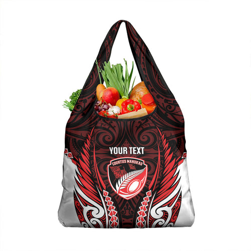 Counties Manukau 2026 Rugby Custom Grocery Bag NZ Maori Silver Fern