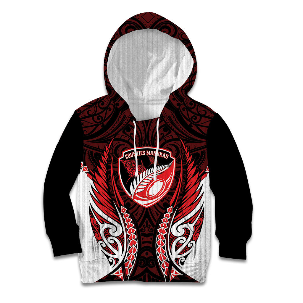 Counties Manukau 2026 Rugby Custom Kid Hoodie NZ Maori Silver Fern