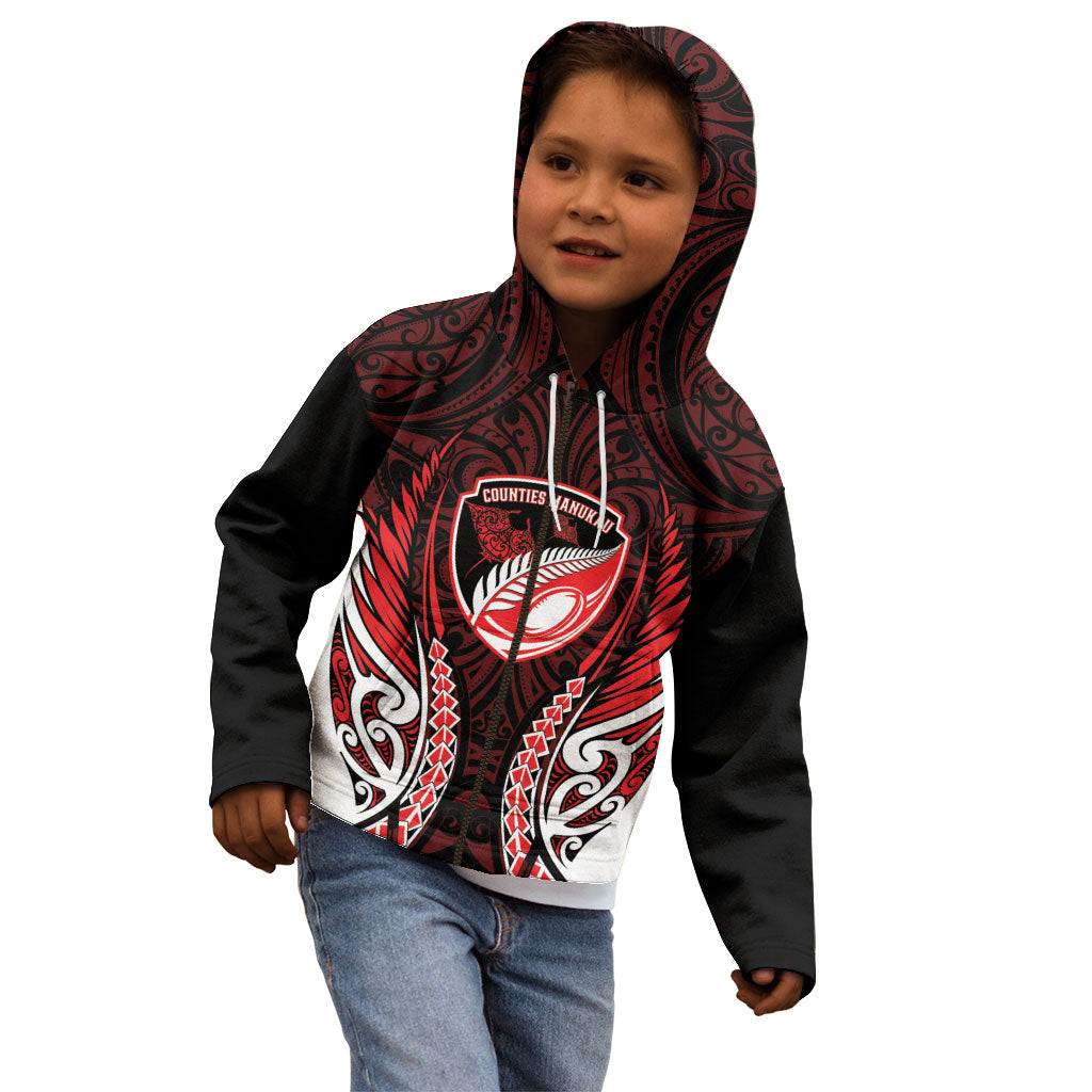 Counties Manukau 2026 Rugby Custom Kid Hoodie NZ Maori Silver Fern