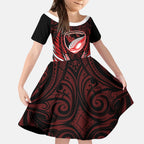 Counties Manukau 2026 Rugby Custom Kid Short Sleeve Dress NZ Maori Silver Fern