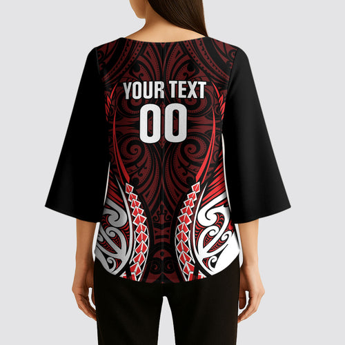 Counties Manukau 2026 Rugby Custom Kimono Sleeve Blouse NZ Maori Silver Fern