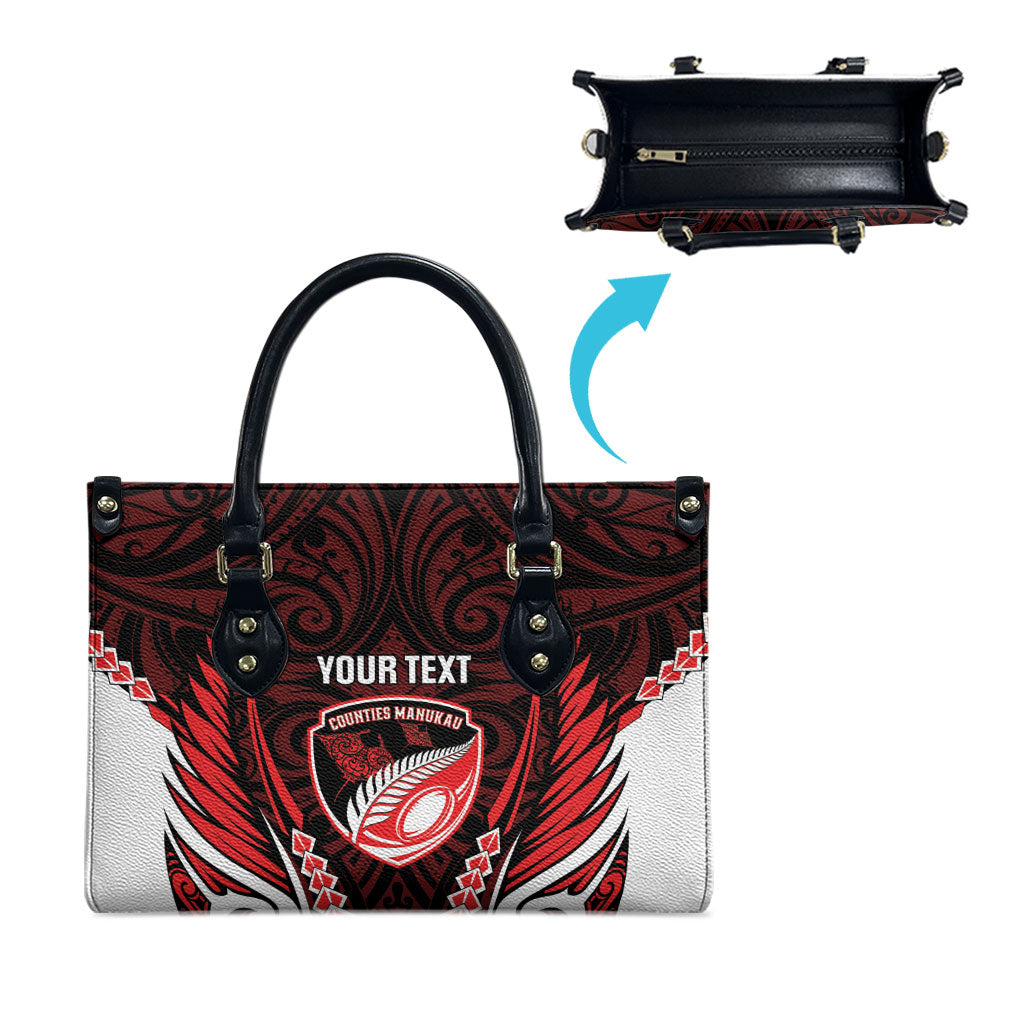 Counties Manukau 2026 Rugby Custom Leather Bag NZ Maori Silver Fern