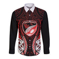 Counties Manukau 2026 Rugby Custom Long Sleeve Button Shirt NZ Maori Silver Fern