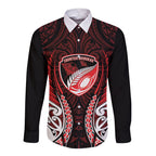 Counties Manukau 2026 Rugby Custom Long Sleeve Button Shirt NZ Maori Silver Fern
