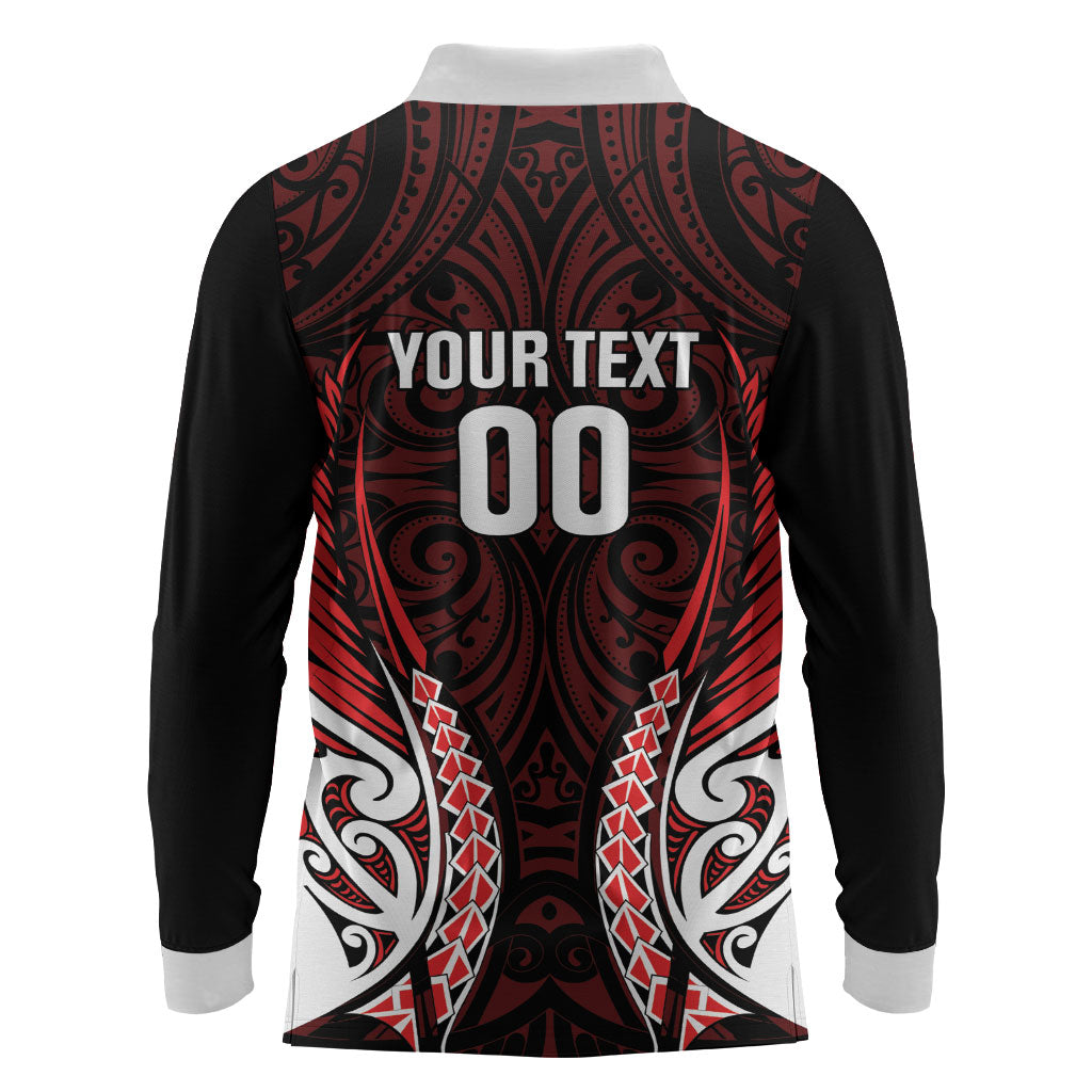 Counties Manukau 2026 Rugby Custom Long Sleeve Polo Shirt NZ Maori Silver Fern