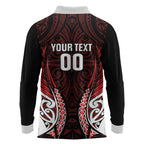 Counties Manukau 2026 Rugby Custom Long Sleeve Polo Shirt NZ Maori Silver Fern