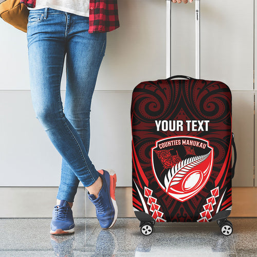 Counties Manukau 2026 Rugby Custom Luggage Cover NZ Maori Silver Fern