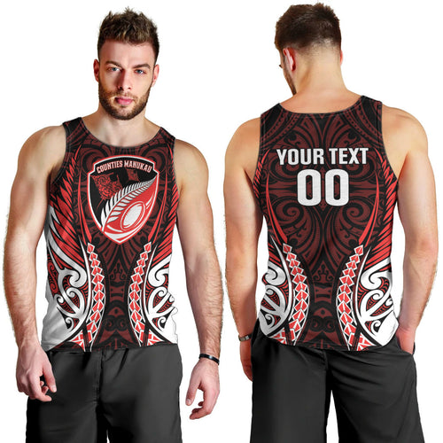 Counties Manukau 2026 Rugby Custom Men Tank Top NZ Maori Silver Fern