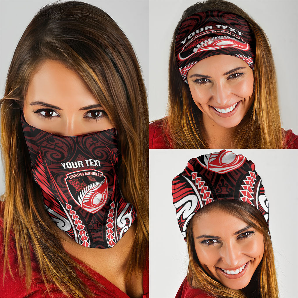 Counties Manukau 2026 Rugby Custom Neck Gaiter NZ Maori Silver Fern