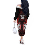 Counties Manukau 2026 Rugby Custom Off The Shoulder Long Sleeve Dress NZ Maori Silver Fern