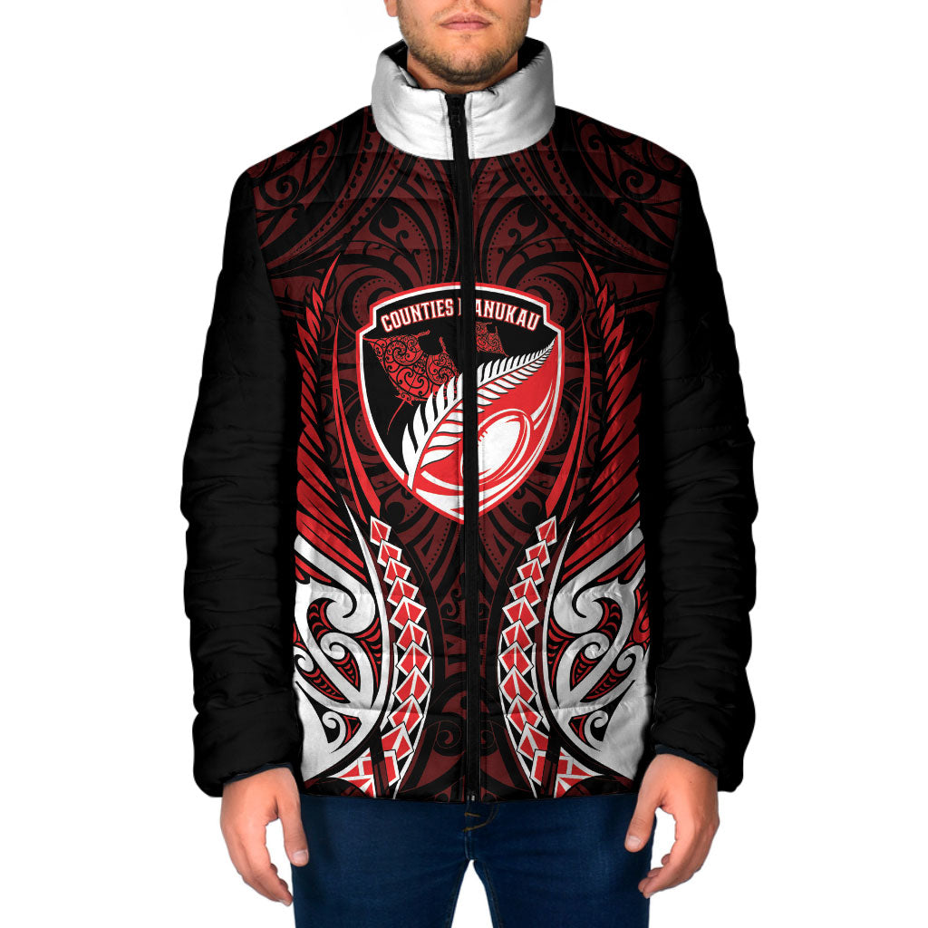 Counties Manukau 2026 Rugby Custom Padded Jacket NZ Maori Silver Fern