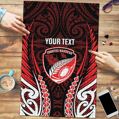 Counties Manukau 2026 Rugby Custom Puzzle NZ Maori Silver Fern