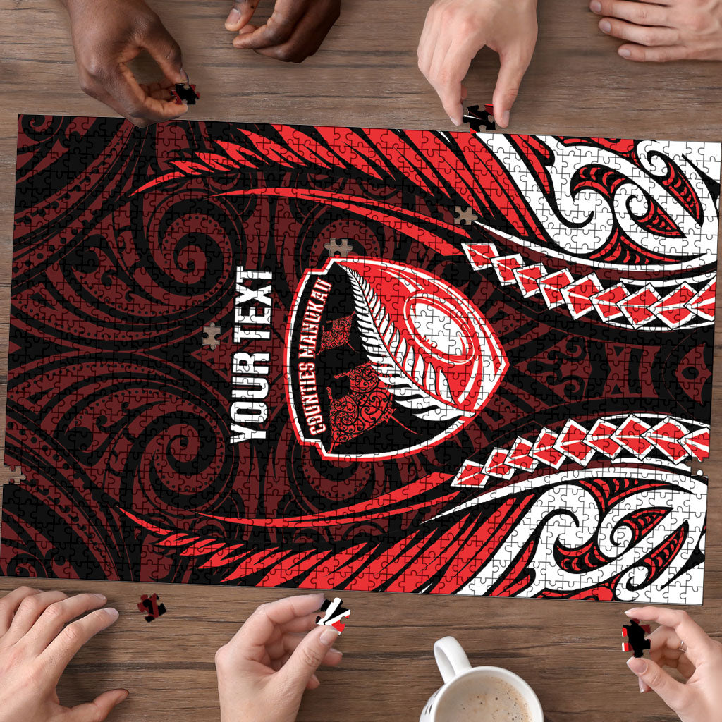 Counties Manukau 2026 Rugby Custom Puzzle NZ Maori Silver Fern