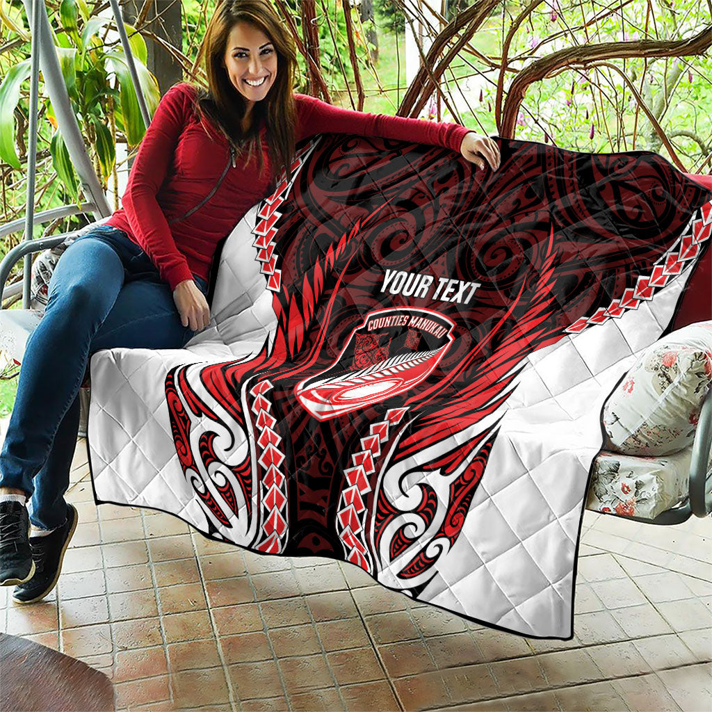 Counties Manukau 2026 Rugby Custom Quilt NZ Maori Silver Fern