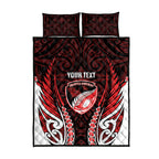 Counties Manukau 2026 Rugby Custom Quilt Bed Set NZ Maori Silver Fern