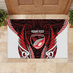 Counties Manukau 2026 Rugby Custom Rubber Doormat NZ Maori Silver Fern