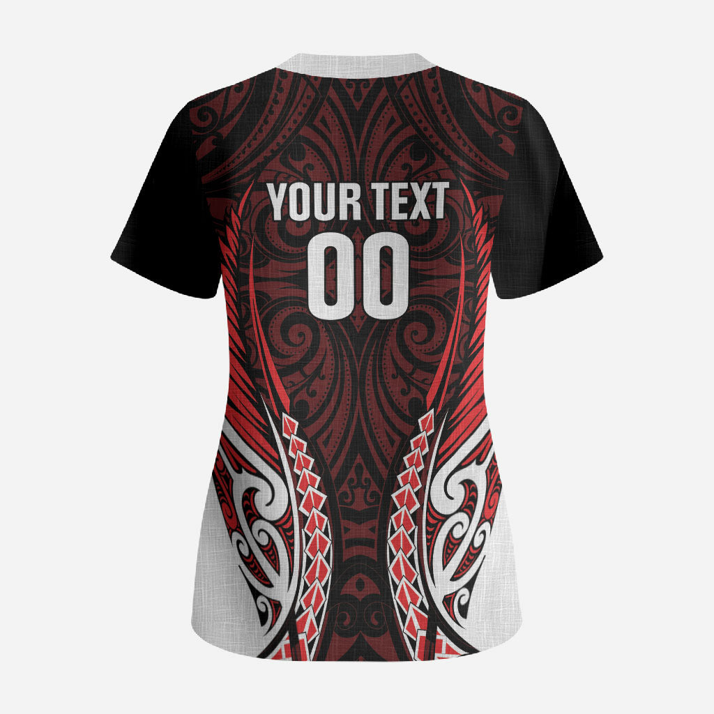 Counties Manukau 2026 Rugby Custom Scrub Top NZ Maori Silver Fern