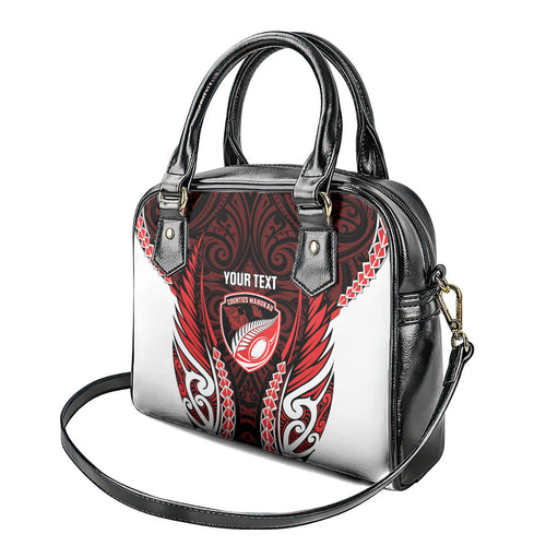 Counties Manukau 2026 Rugby Custom Shoulder Handbag NZ Maori Silver Fern
