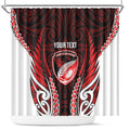 Counties Manukau 2026 Rugby Custom Shower Curtain NZ Maori Silver Fern