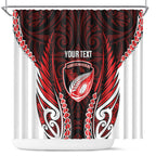 Counties Manukau 2026 Rugby Custom Shower Curtain NZ Maori Silver Fern