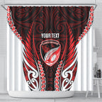 Counties Manukau 2026 Rugby Custom Shower Curtain NZ Maori Silver Fern