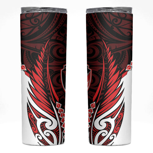 Counties Manukau 2026 Rugby Custom Skinny Tumbler NZ Maori Silver Fern