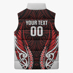 Counties Manukau 2026 Rugby Custom Sleeveless Puffer Jacket NZ Maori Silver Fern