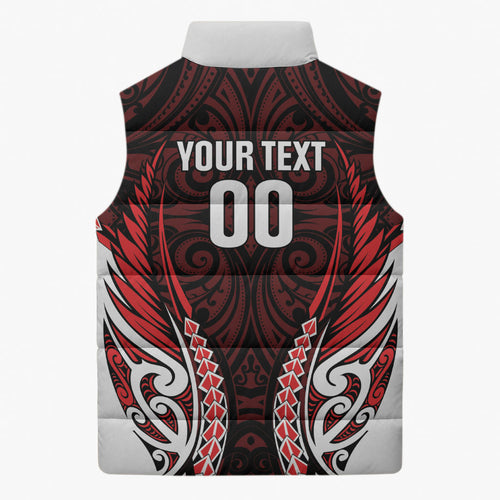 Counties Manukau 2026 Rugby Custom Sleeveless Puffer Jacket NZ Maori Silver Fern