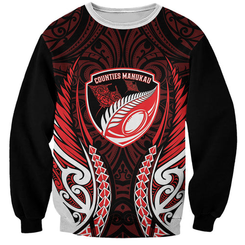 Counties Manukau 2026 Rugby Custom Sweatshirt NZ Maori Silver Fern