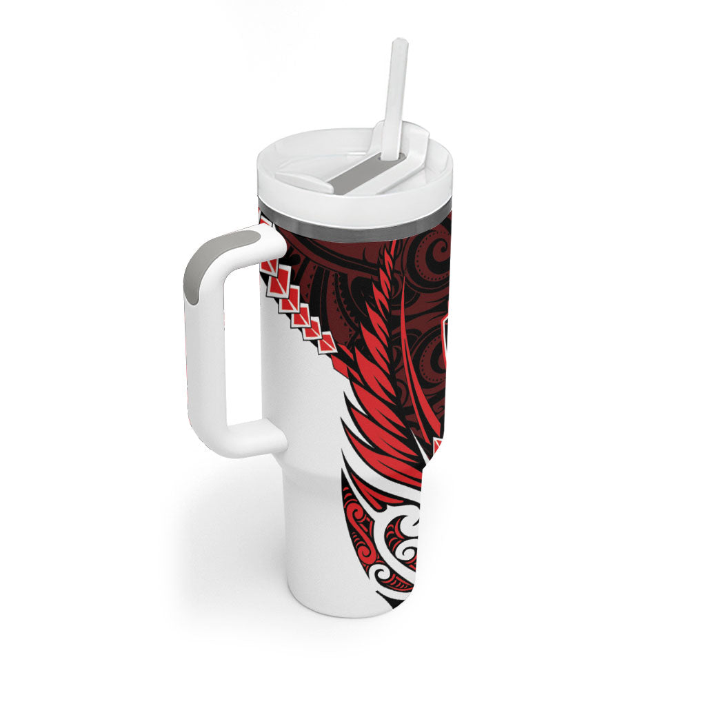 Counties Manukau 2026 Rugby Custom Tumbler With Handle NZ Maori Silver Fern