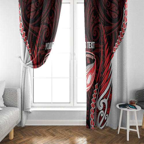 Counties Manukau 2026 Rugby Custom Window Curtain NZ Maori Silver Fern