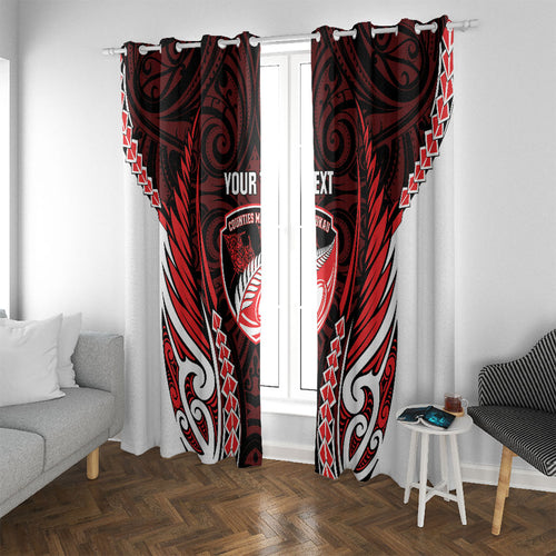 Counties Manukau 2026 Rugby Custom Window Curtain NZ Maori Silver Fern