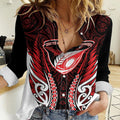 Counties Manukau 2026 Rugby Custom Women Casual Shirt NZ Maori Silver Fern