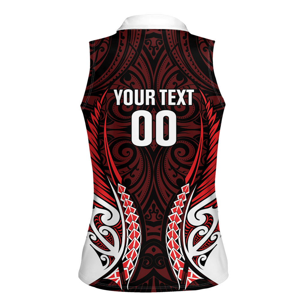 Counties Manukau 2026 Rugby Custom Women Sleeveless Polo Shirt NZ Maori Silver Fern
