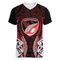 Counties Manukau 2026 Rugby Custom Women V-Neck T-Shirt NZ Maori Silver Fern