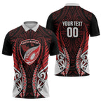 Counties Manukau 2026 Rugby Custom Zipper Polo Shirt NZ Maori Silver Fern