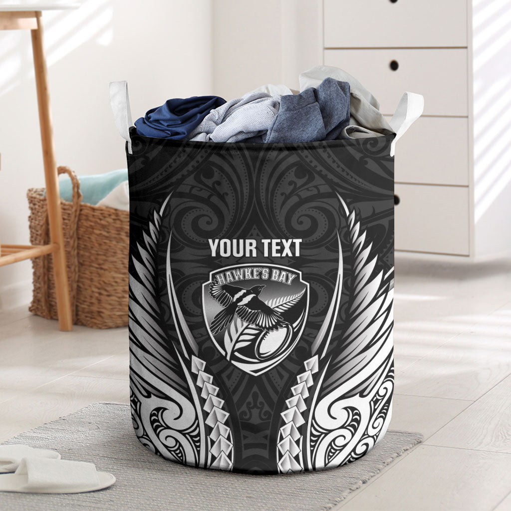 Hawke's Bay 2026 Rugby Custom Laundry Basket NZ Maori Silver Fern