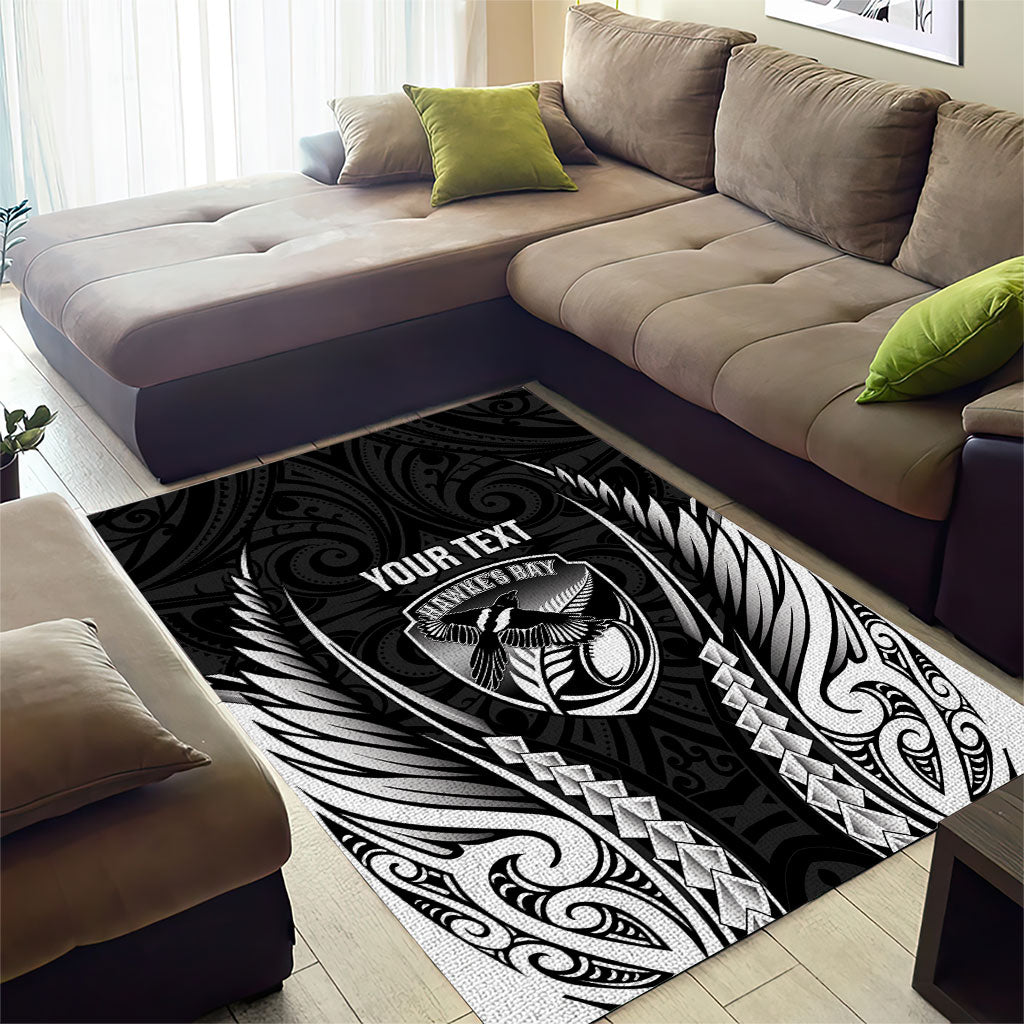 Hawke's Bay 2026 Rugby Custom Area Rug NZ Maori Silver Fern