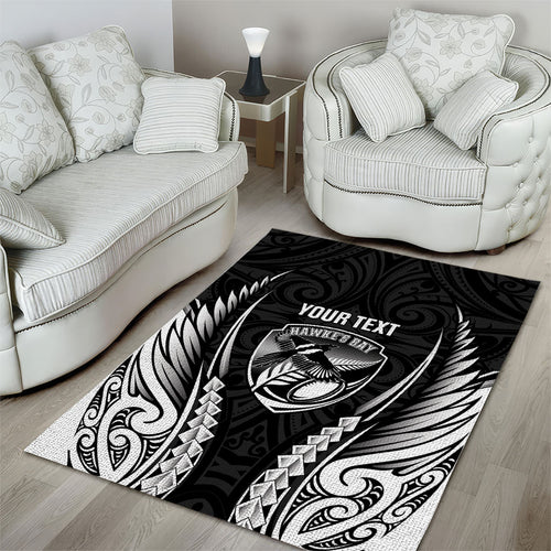 Hawke's Bay 2026 Rugby Custom Area Rug NZ Maori Silver Fern
