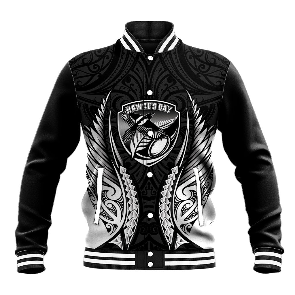 Hawke's Bay 2026 Rugby Custom Baseball Jacket NZ Maori Silver Fern